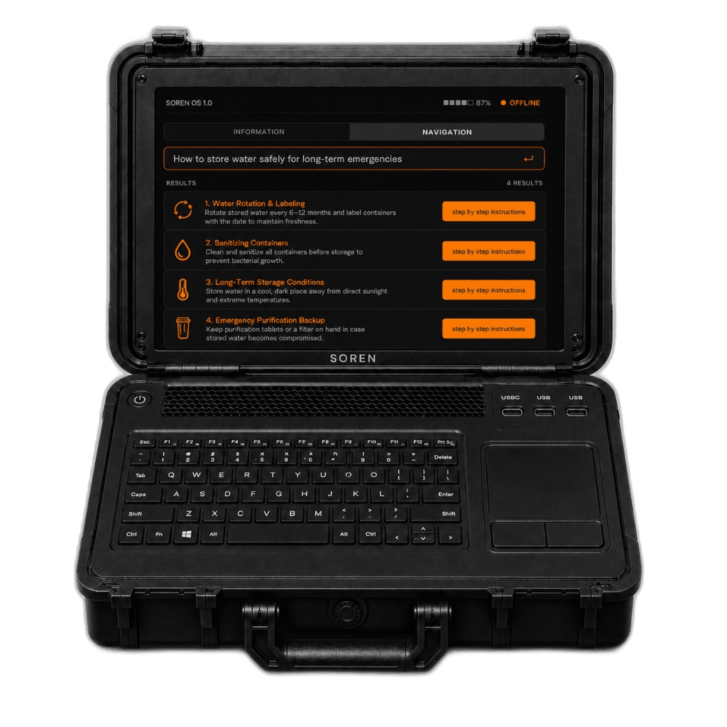 SOREN rugged computer in protective case